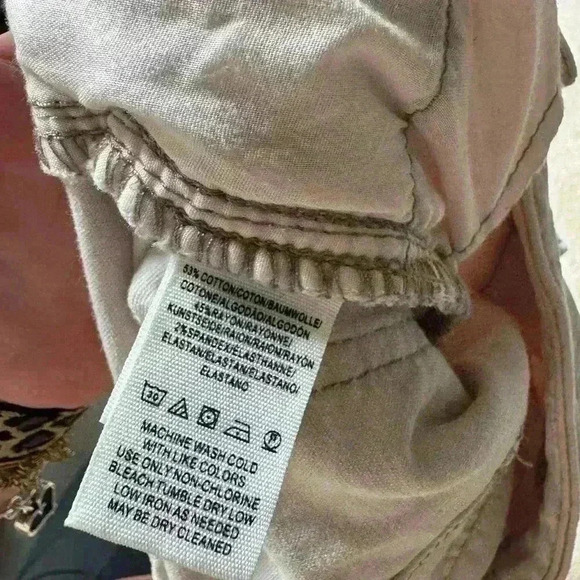 We The Free Crushed Velvet High Waist Relaxed Fit Jeans Blush Color Size 26 - Picture 3 of 4